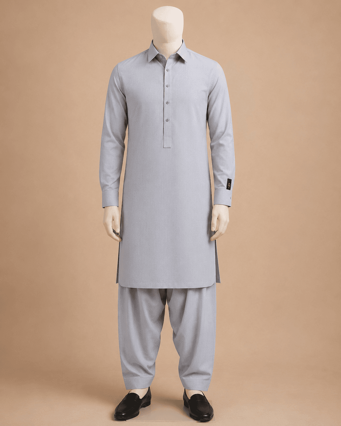 Mehrab Formal Grey Shirt Collar Shalwar Kameez