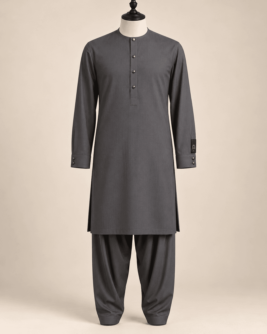 Mehrab Formal Smoky Grey Round Neck Shalwar Kameez
